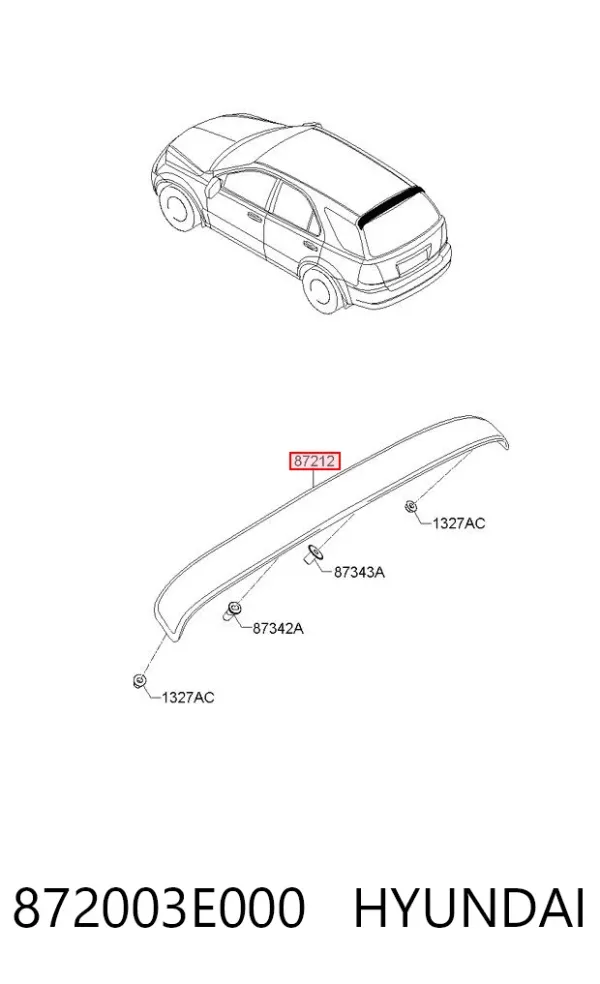 Спойлер багажника (двери 3/5-й задней) 872003E000 Hyundai/Kia