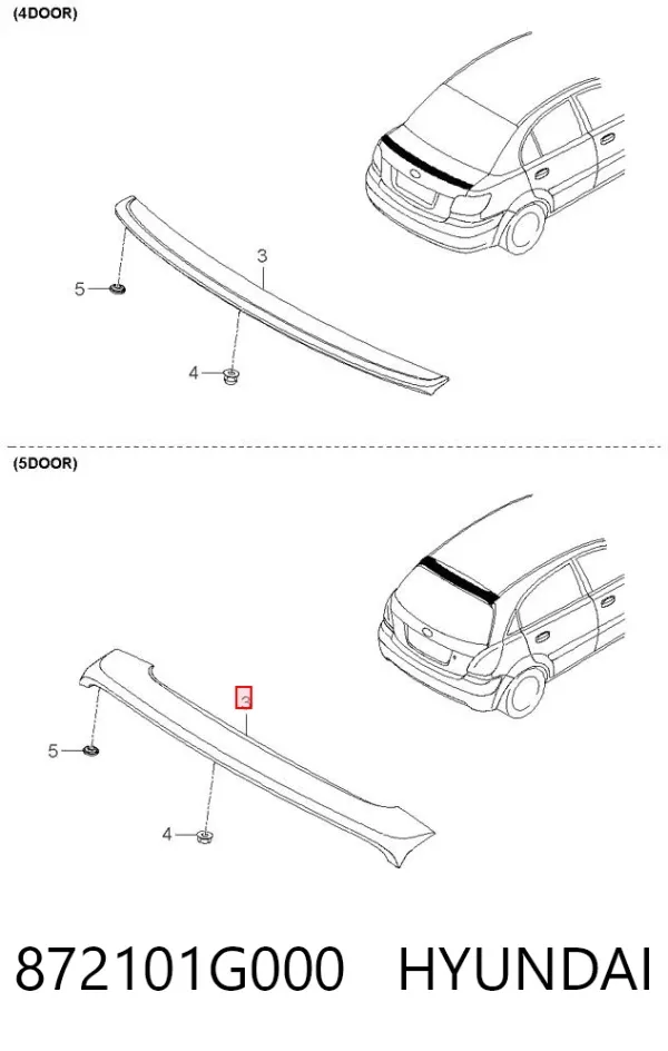 Спойлер крышки багажника 872101G000 Hyundai/Kia