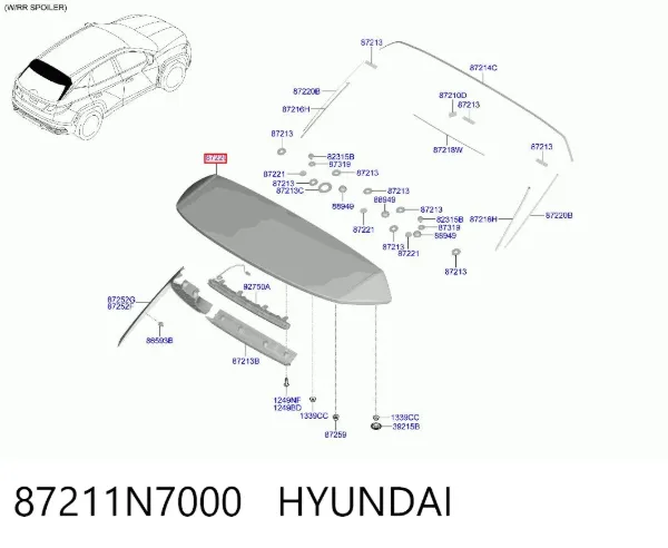 Спойлер багажника (двери 3/5-й задней) 87211N7000 Hyundai/Kia