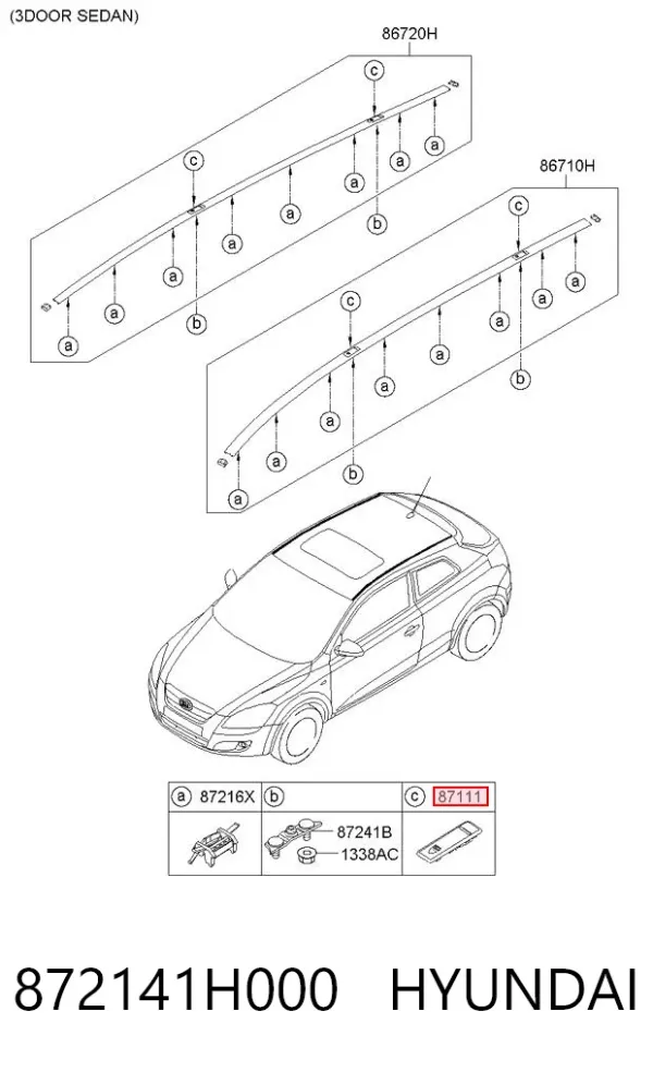 Заглушка рейлинга 872141H000 Hyundai/Kia