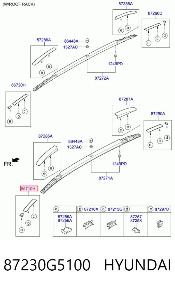 Молдинг крыши левый 87230G5100 Hyundai/Kia