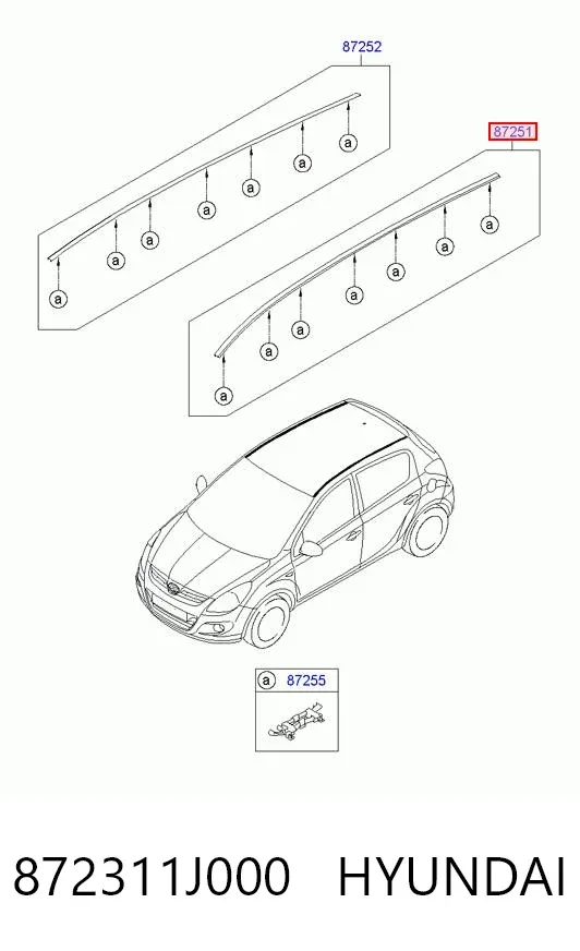 Молдинг крыши левый 872311J000 Hyundai/Kia