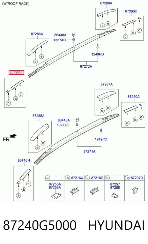 Молдинг крыши правый 87240G5000 Hyundai/Kia