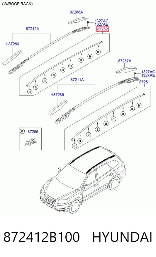 Молдинг крыши правый 872412B100 Hyundai/Kia