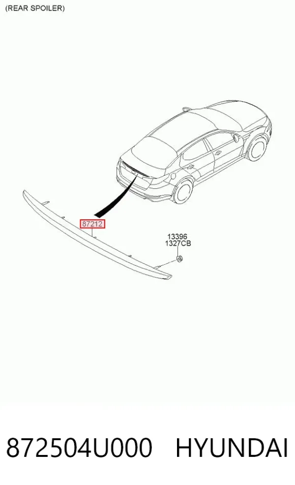 Спойлер багажника (двери 3/5-й задней) 872504U000 Hyundai/Kia