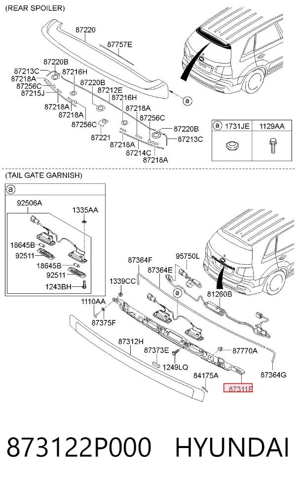  873122P000 Hyundai/Kia