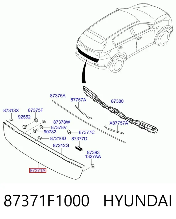 Накладка крышки багажника 87371F1000 Hyundai/Kia