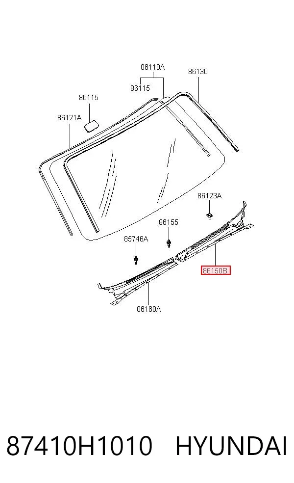 Решетка дворников левая 87410H1010 Hyundai/Kia