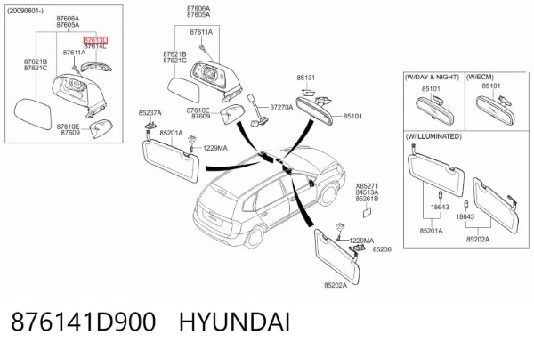  876141D900 Hyundai/Kia