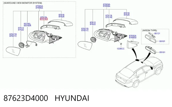  87623D4000 Hyundai/Kia