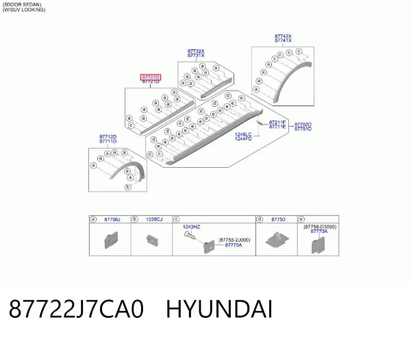Молдинг двери передней правой нижний 87722J7CA0 Hyundai/Kia