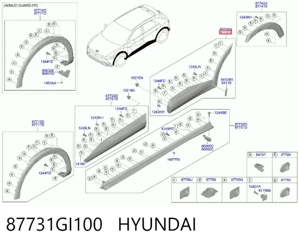 Молдинг задней левой двери 87731GI100 Hyundai/Kia