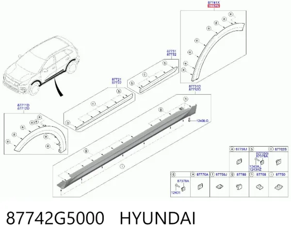 Расширитель (накладка) арки заднего крыла правый 87742G5000 Hyundai/Kia