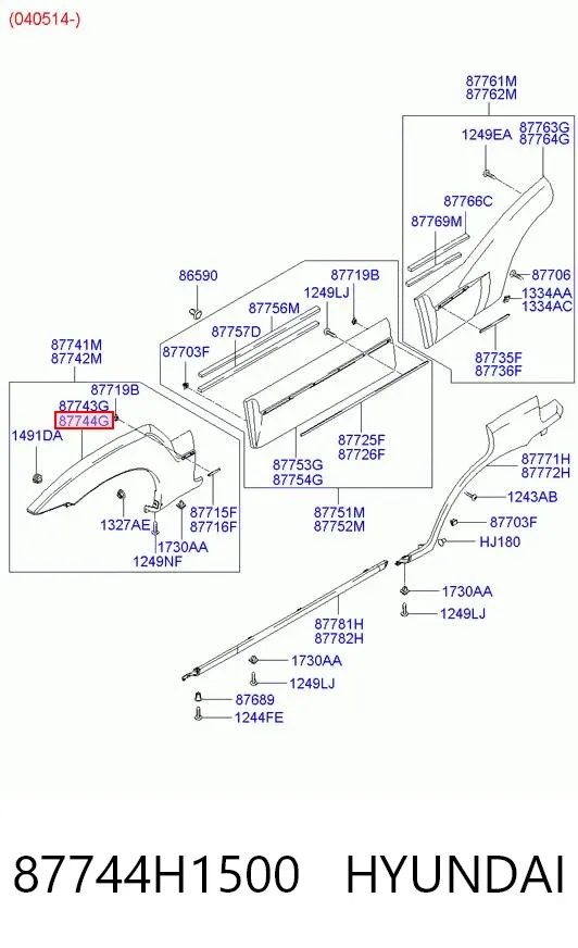 Расширитель (накладка) арки переднего крыла правый 87744H1500 Hyundai/Kia