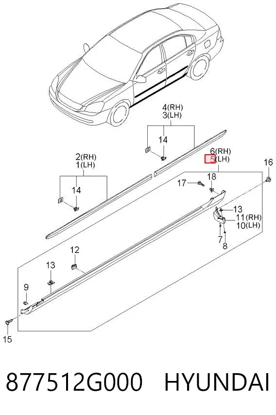  877512G000 Hyundai/Kia