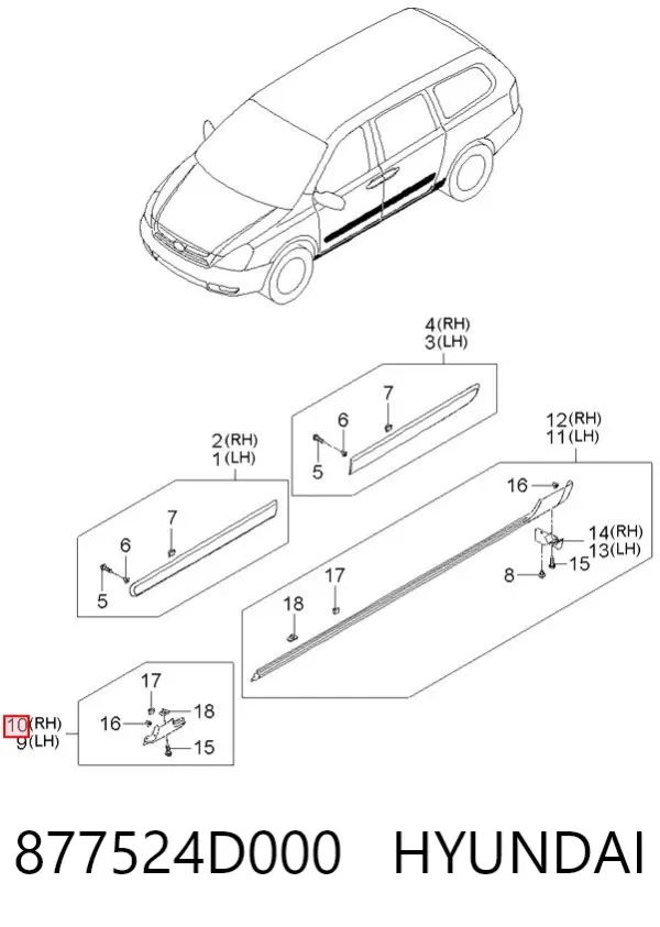  877524D000 Hyundai/Kia