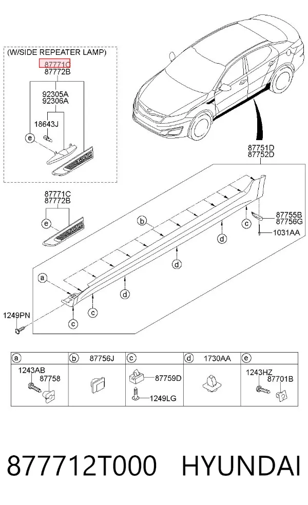 Накладка крыла переднего левого 877712T000 Hyundai/Kia