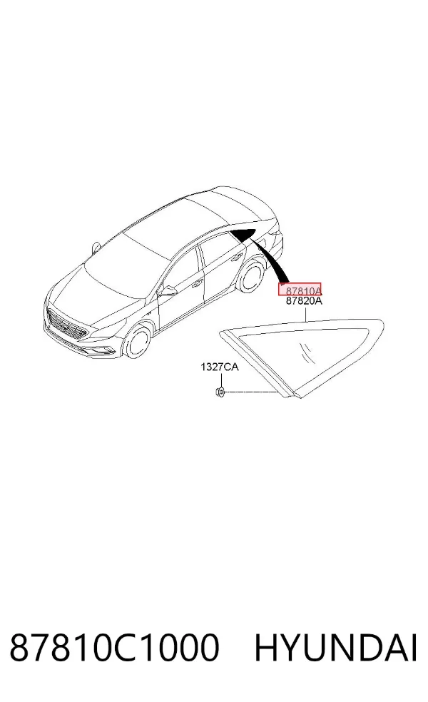 Стекло кузова (багажного отсека) левое 87810C1000 Hyundai/Kia