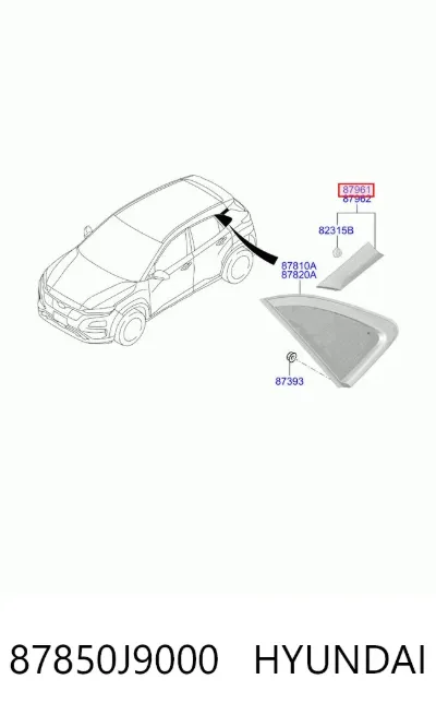 Молдинг крыла заднего левого HYUNDAI 87850J9000