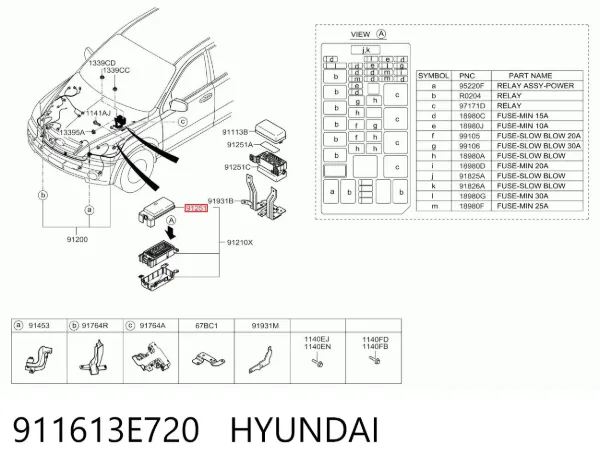  911613E720 Hyundai/Kia