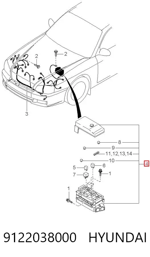 Блок предохранителей 9122038000 Hyundai/Kia