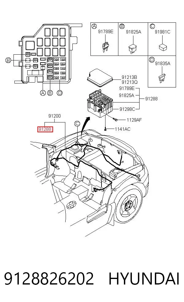 Блок предохранителей 9128826202 Hyundai/Kia