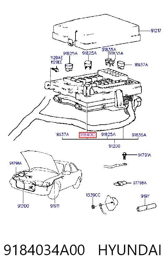 Блок предохранителей 9184034A00 Hyundai/Kia