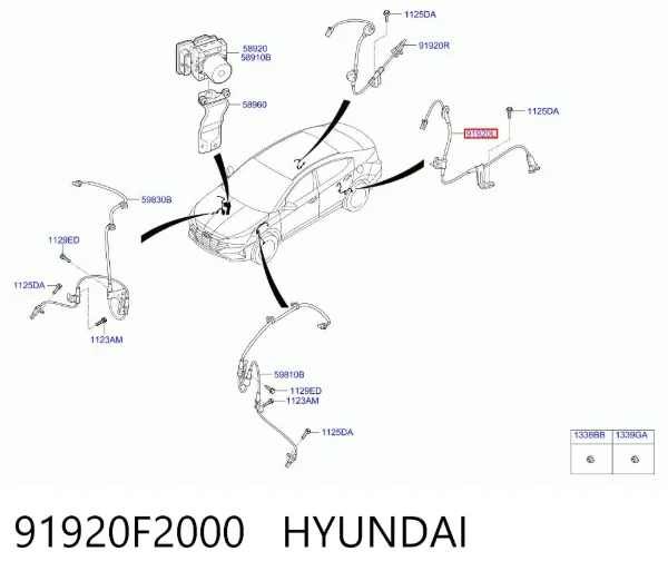 Датчик АБС задний левый 91920F2000 Hyundai/Kia