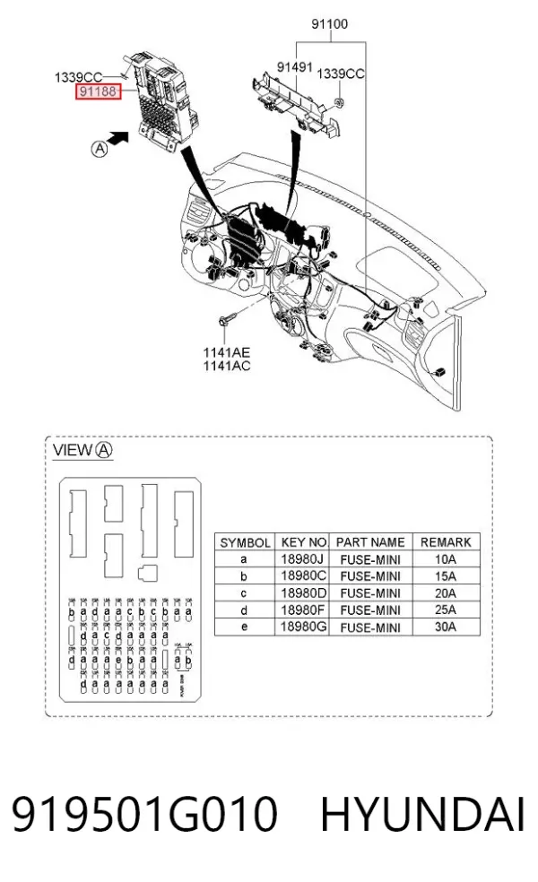 Блок предохранителей 919501G010 Hyundai/Kia