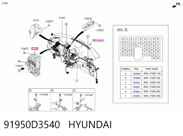 Блок предохранителей 91950D3540 Hyundai/Kia