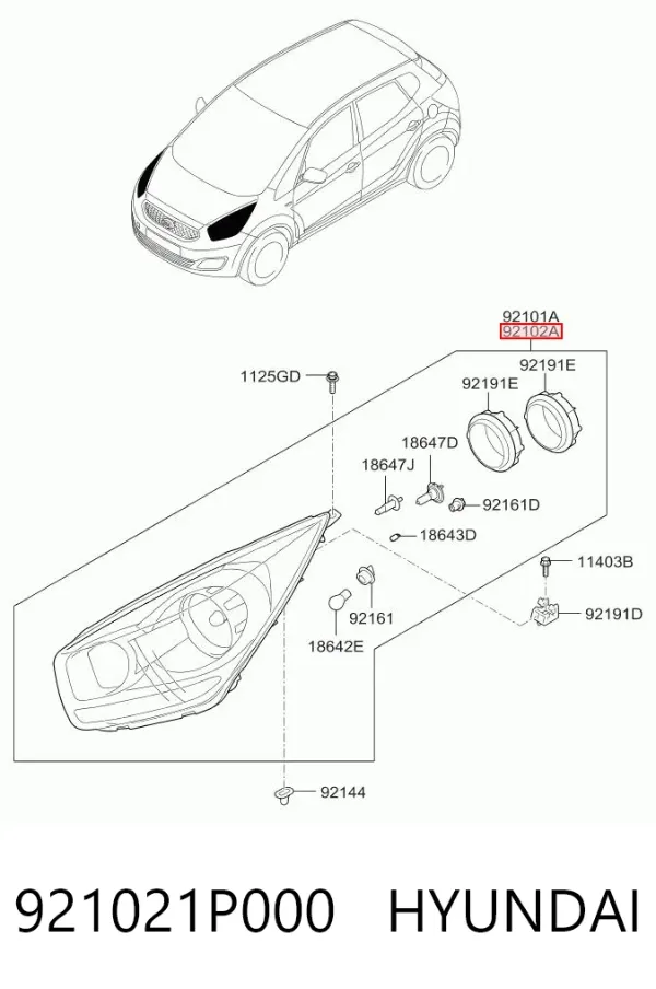 Правая фара 4108100E Polcar