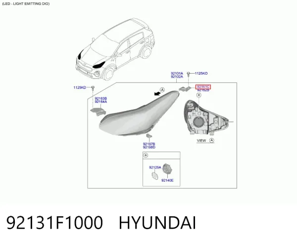 Кронштейн (адаптер) крепления фары передней 92131F1000 Hyundai/Kia