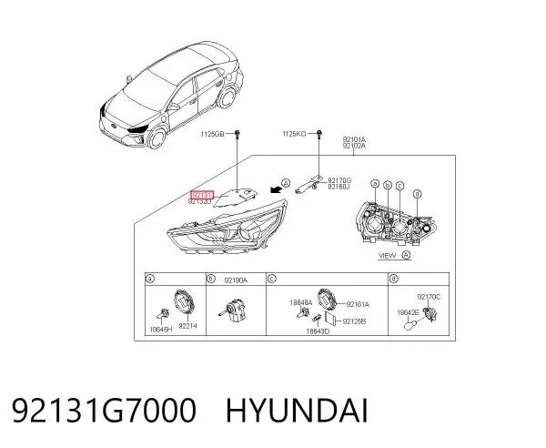 Кронштейн (адаптер) крепления фары передней 92131G7000 Hyundai/Kia