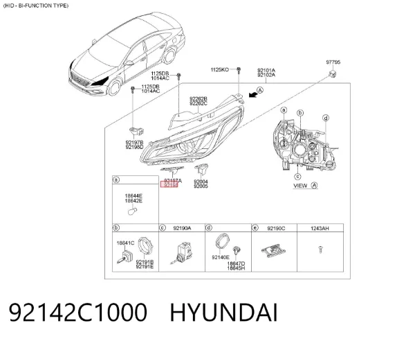Кронштейн (адаптер) крепления фары передней правой 92142C1000 Hyundai/Kia