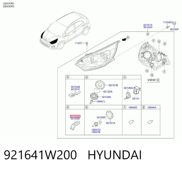Кронштейн (адаптер) крепления фары передней 921641W200 Hyundai/Kia