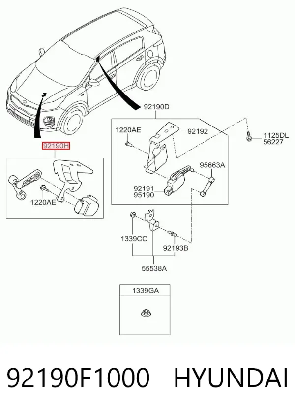  92190F1000 Hyundai/Kia