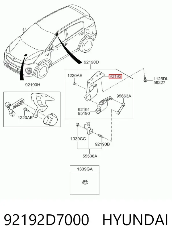 92192D7000 Hyundai/Kia