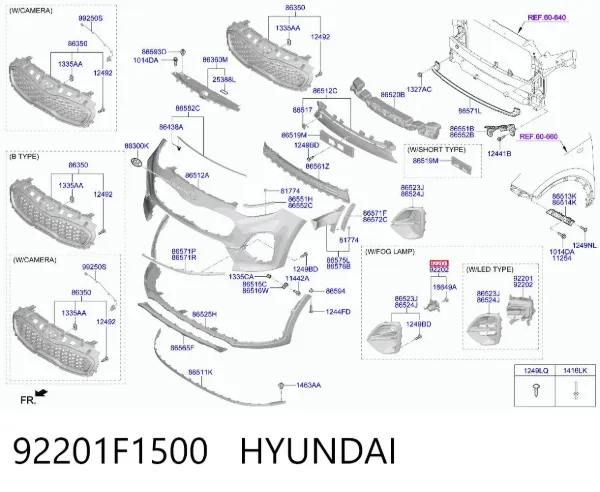 Фара противотуманная левая 92201F1500 Hyundai/Kia