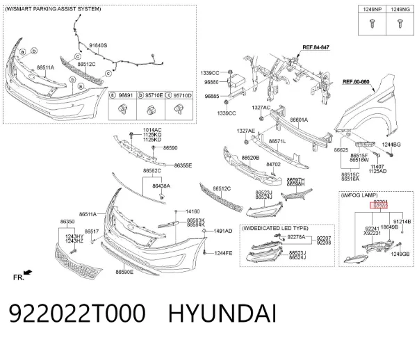 Фара противотуманная правая 922022T000 Hyundai/Kia