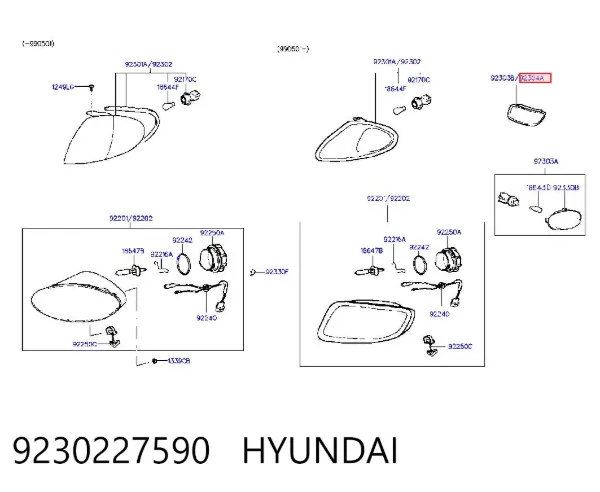 Габарит передний правый 9230227590 Hyundai/Kia