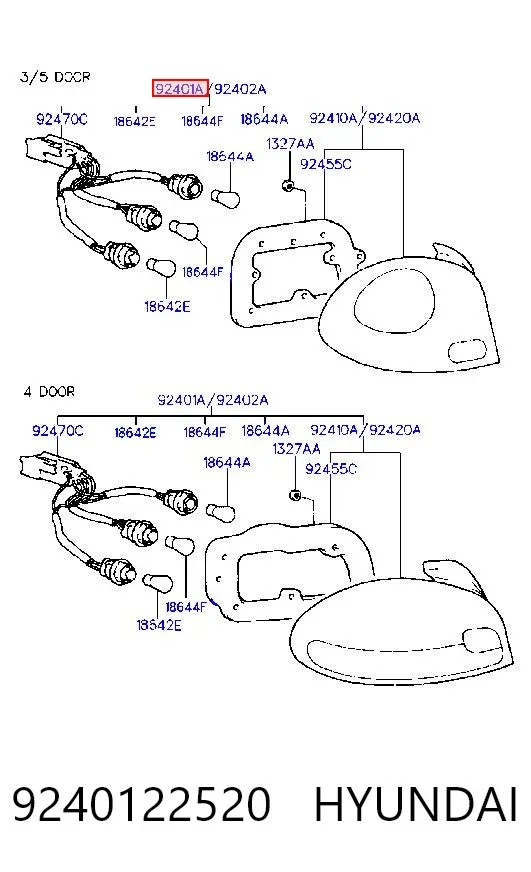 Фонарь задний левый 9240122520 Hyundai/Kia
