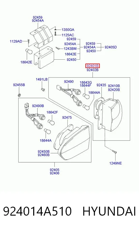 Фонарь задний левый внешний 924014A510 Hyundai/Kia