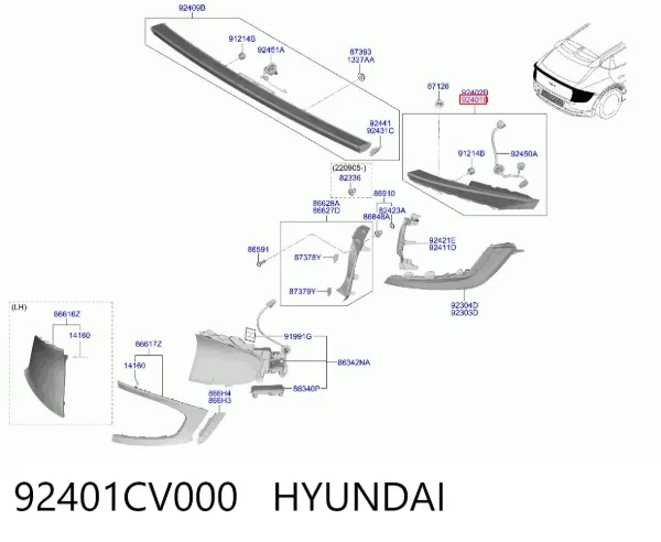 Фонарь задний левый 92401CV000 Hyundai/Kia