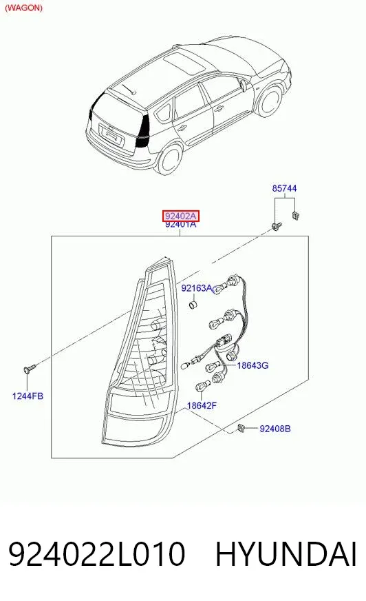 Задний фонарь 924022L010 Hyundai/Kia