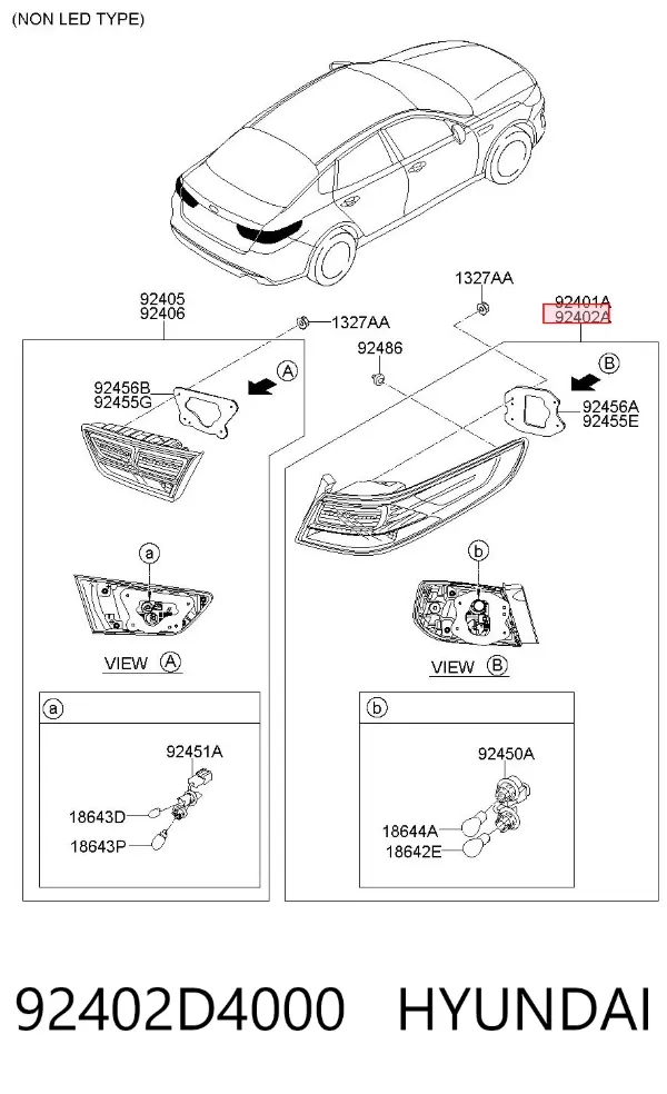 Фонарь задний правый внешний 92402D4000 Hyundai/Kia