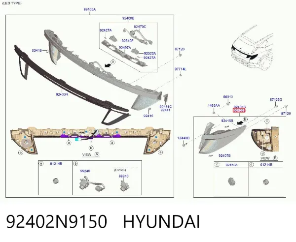 Фонарь задний правый внешний 92402N9150 Hyundai/Kia