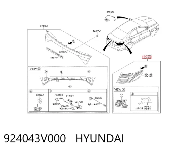 Задний фонарь 924043V000 Hyundai/Kia