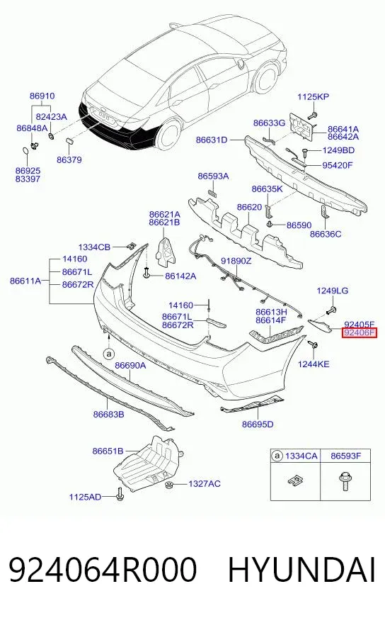 Катафот заднего бампера 924064R000 Hyundai/Kia