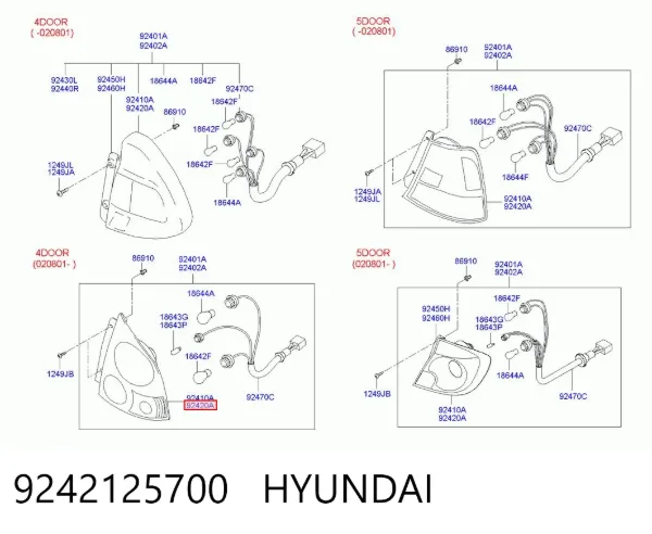 Задний фонарь 9242125700 Hyundai/Kia