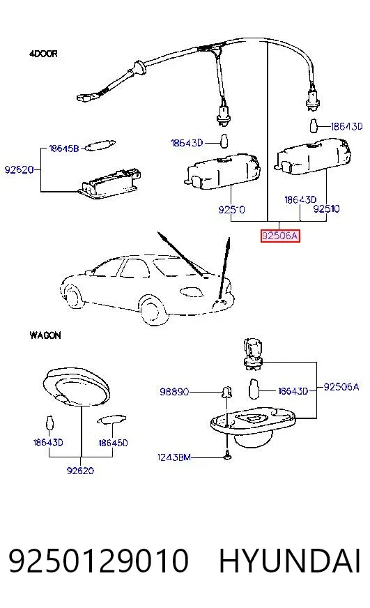 Фонарь подсветки номерного знака Hyundai Sonata IV